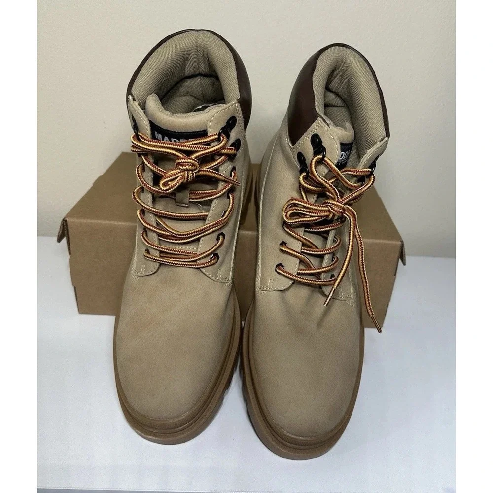 Steve Madden Gabber Boots Tan Nubuck Ortholite Men Size 12